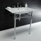 Fauceture KVPB31227W81 Dreyfuss 31" Console Sink W/SS Leg (8", 3 Hole), Wht/Chrome KVPB31227W81 - alternate 3